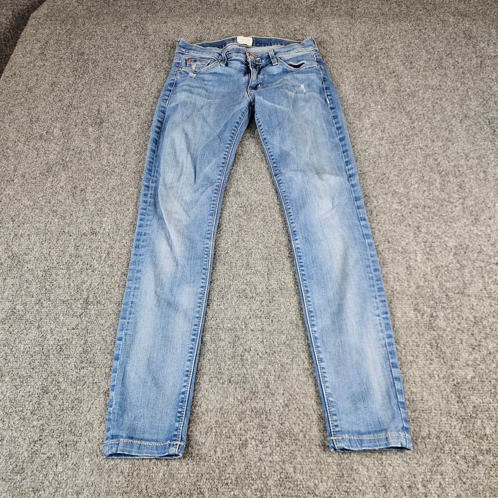 Hudson Skinny Jeans Light Wash Blue Distressed Denim‎ Made in USA Size 25